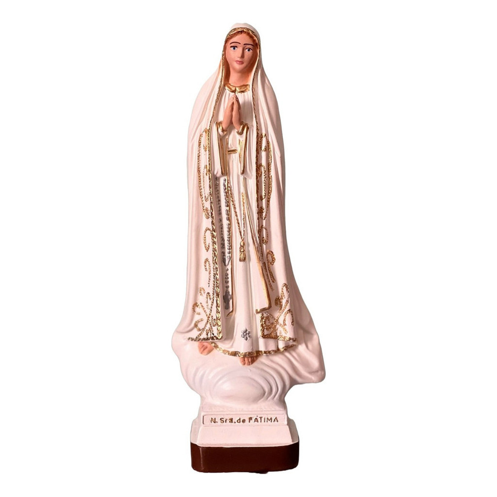 Imagem Estatua Nossa Senhora De Fatima 25 Cm Resinada Linda em Oferta na Shopee