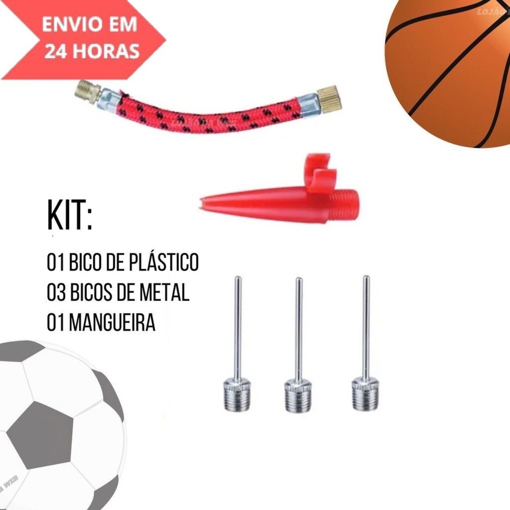 Bicos Para Encher Inflar Bolas Piscinas 5 peças