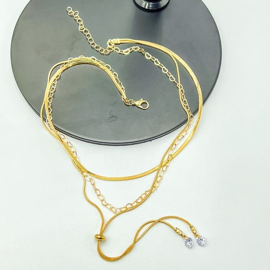 Colar Choker feminina Miçangas dourado feminino moda promoção ouro 18K e prata 925