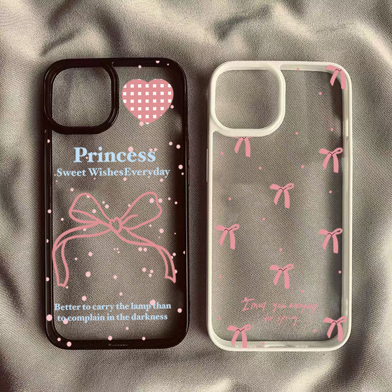 Amor Coração Bowknot Caso De Telefone Para Samsung A06 A16 A55 A05 A05S A56 A26 A35 A15 A36 A54 A12 A52 A34 5G A32 Claro