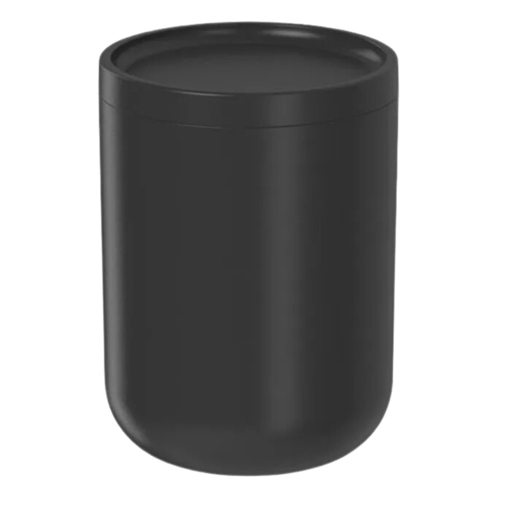 Porta Algodão E Cotonete Com Tampa Preto Bold OU