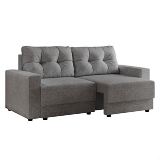 Sofá 3 Lugares Retrátil Lubeck Linho Grafite em Oferta na Shopee