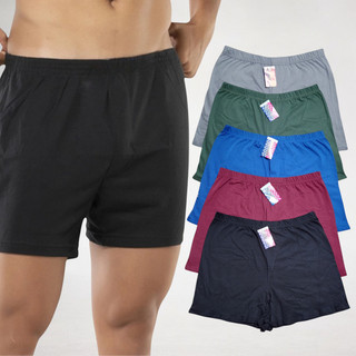 Kit 5 Cuecas Samba Canção Pijama de Dormir Masculino Algodão Cores Lisas Confortável  Short