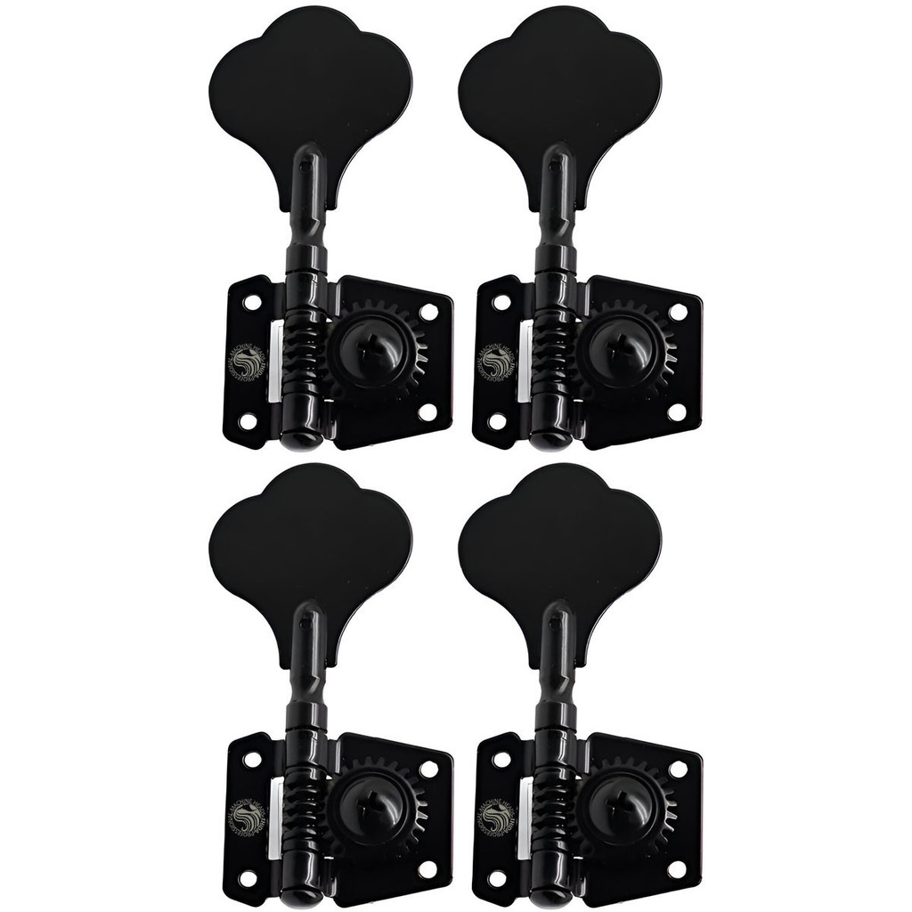Tarraxas Tarrachas Jazz Bass Vintage Preta Em Linha Para Contra Baixo 4 Cordas