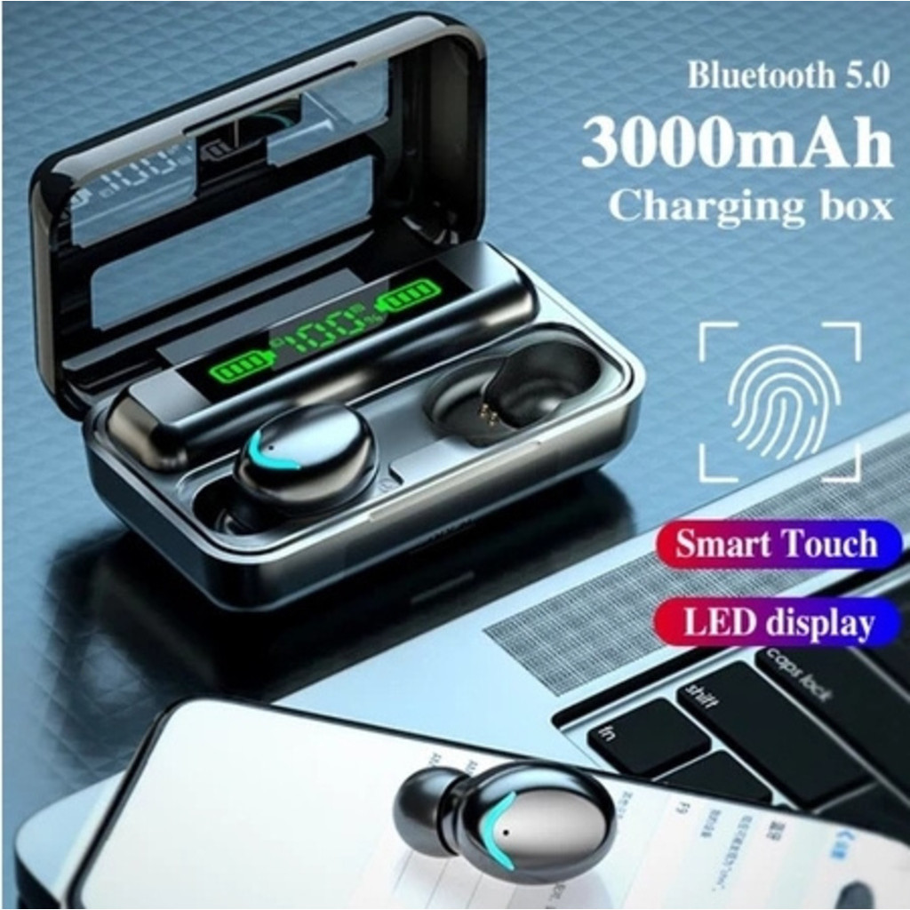 Fone De Ouvido Sem Fio F9 Display Led Power Bank Audio Premium Bluetooth 5.0, Earbuds Buetooth POWER BANK-3 Por 19 Store
