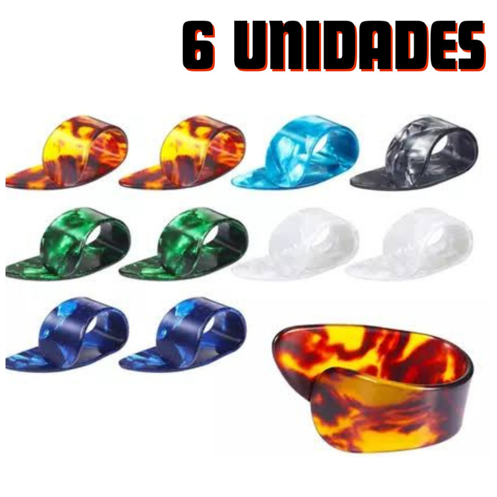 Kit com 6 Dedeiras Dedeira para viola violao aço violão nylon 7 cordas