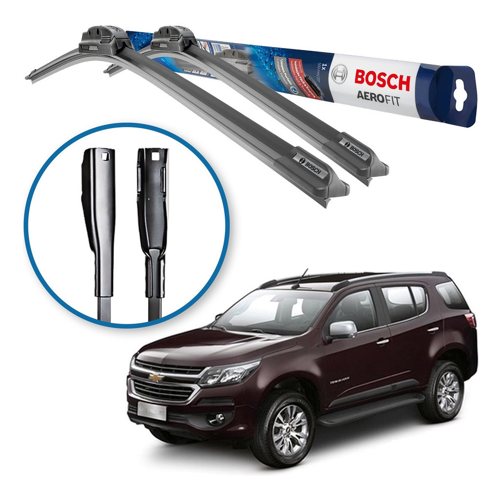 Par de Palhetas Limpador Parabrisa Aerofit Original Bosch Chevroelt Trailblazer 2012 a 2019