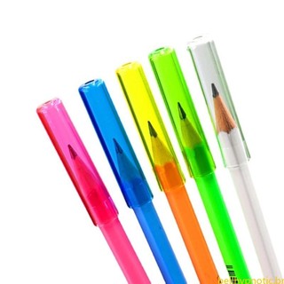 18PCS Tampas Plásticas Transparentes Para Lápis Tampa Conjunto Papelaria