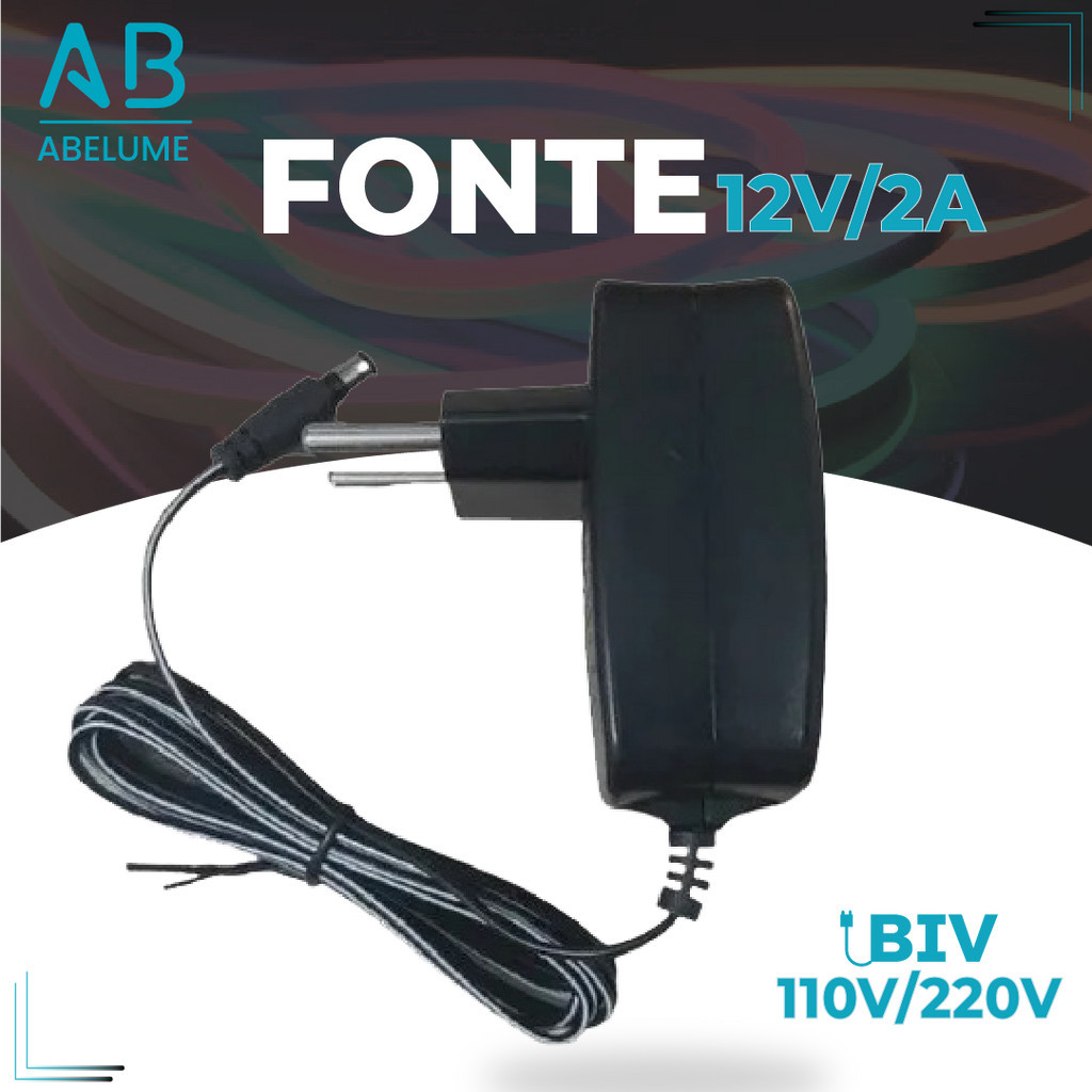Fonte de Energia Alimentação Adaptadora 12V Bivolt 110V-220V em Oferta na Shopee