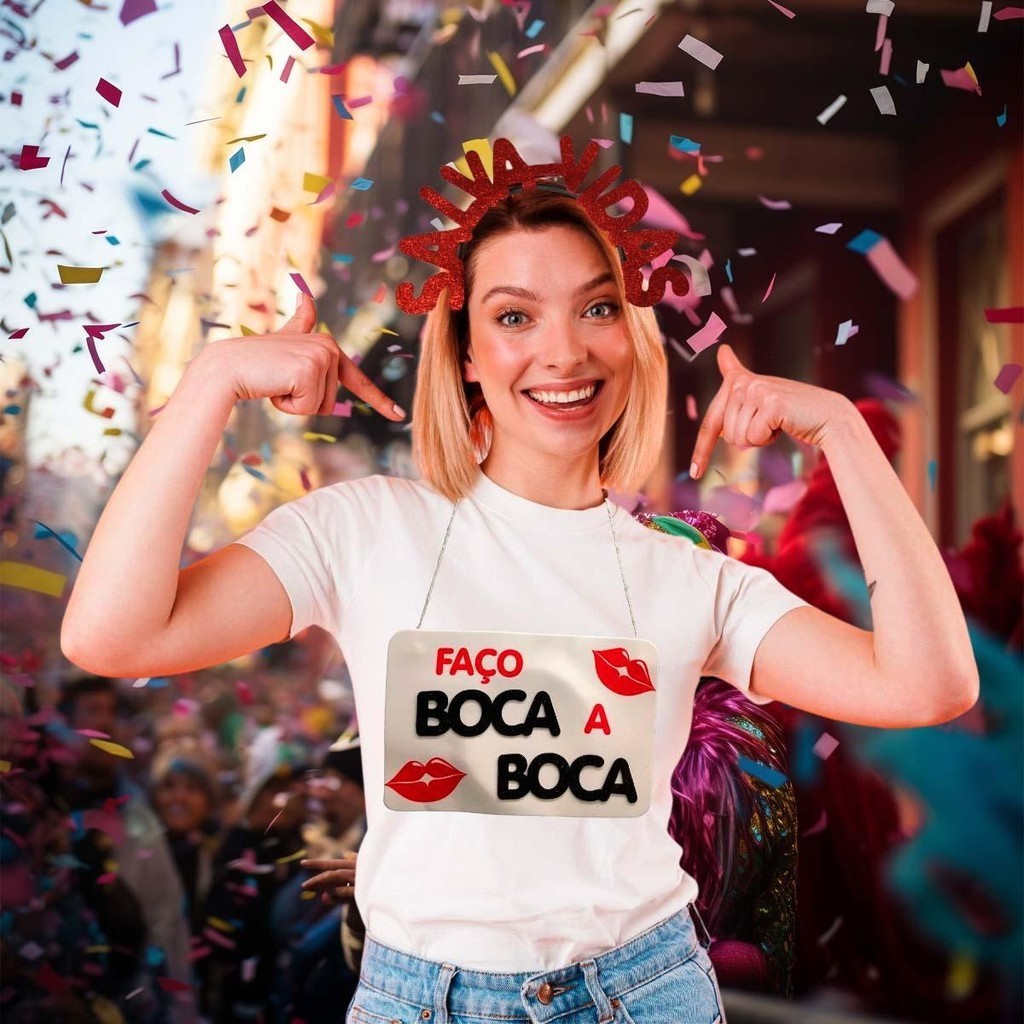 Fantasia Salva Vidas Plaquinha e Tiara de Carnaval pra Bloquinho de Rua em Oferta na Shopee