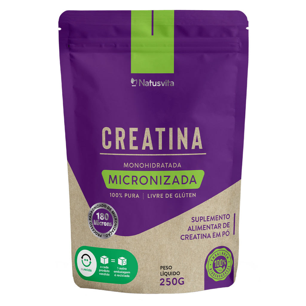 Creatina 101% de Pureza Monohidratada Micronizada à 180 mícrons