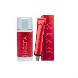 Igora Royal Kit para Coloração - 7/77 Louro Extra Claro Cobre e Lotion 30vol 60ml