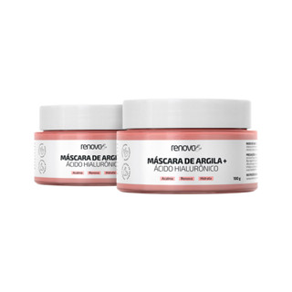 2 Máscaras Argila Rosa Skincare Ácido Hialurônico Renova Be em Oferta na Shopee