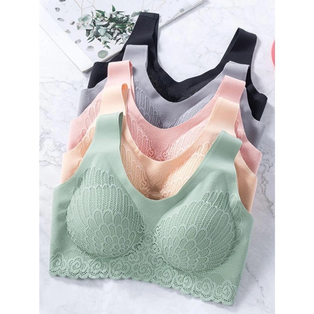 Kit 3 Sutiãs com Renda 5D sem Costura com Bojo