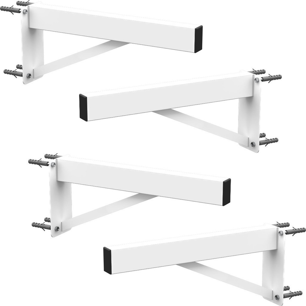 Kit 4 Suportes para Pia Cozinha Granito Parafusar Grapa Bancada Mármore 80 cm Robusto Branco