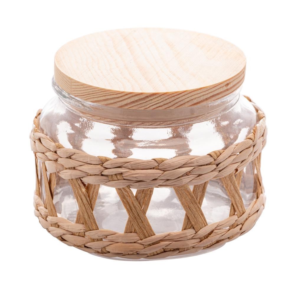 Porta Mantimentos Wolff de Vidro com Sisal e Tampa 350ml - Home & Living