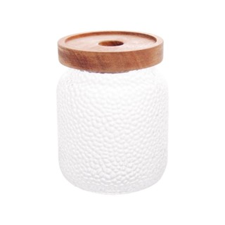 Porta Mantimento Lyor de Vidro com Tampa de Acacia 500ml
