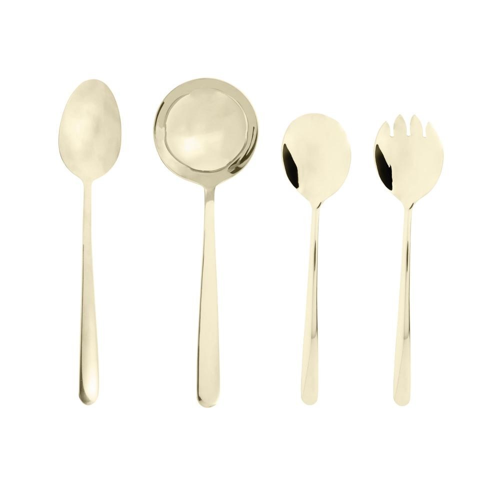 4 Talheres Wolff Viena de Aço Inox para Servir Dourado em Oferta na Shopee