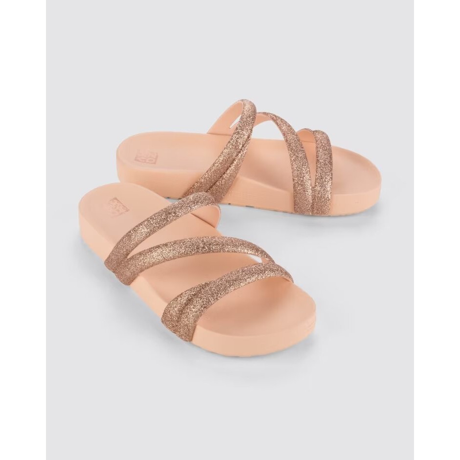 Chinelo Slide Papete Zaxy Glitter Feminino 18956 Confortável Macia Solado Anatômico