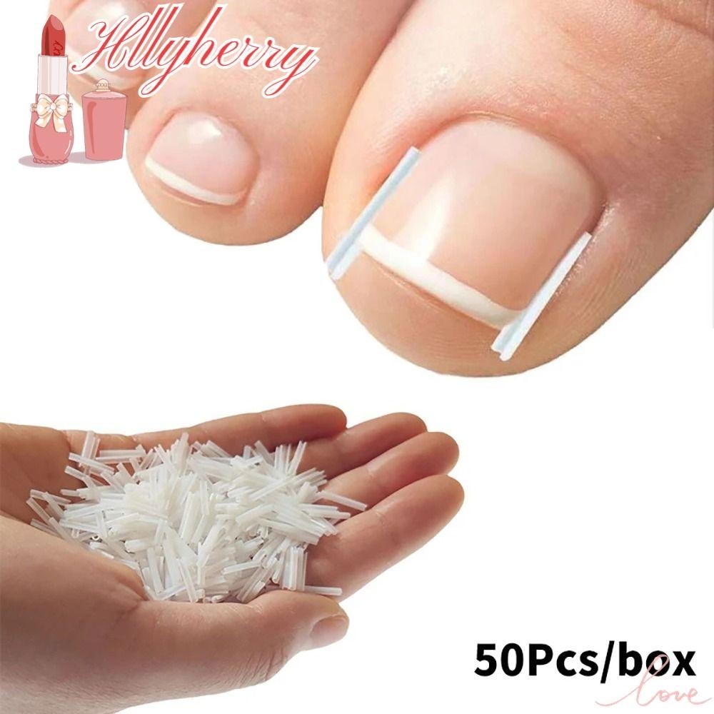 Hllylyherry 50Pcs/box Ferramenta De Correção De Unha Encravada , Pedicure Tratamento Elástico Do Dedo Pé Adesivo , Almofada De Enchimento Clip De Alisamento Plástico