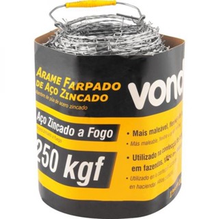 Arame farpado 250kgf rolo 100 metros - Vonder
