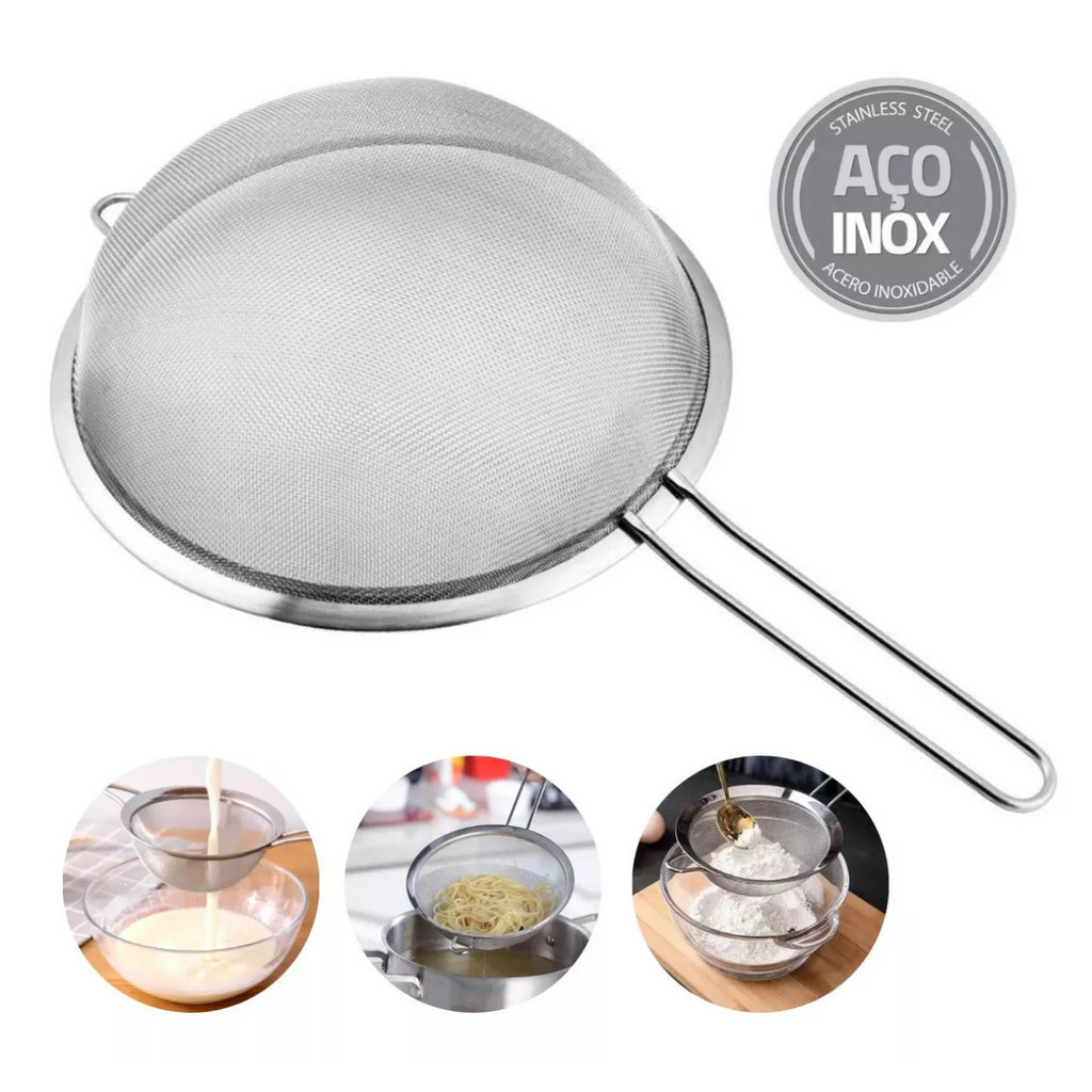 Peneiras De Inox Utensílios De Cozinha 22cm em Oferta na Shopee