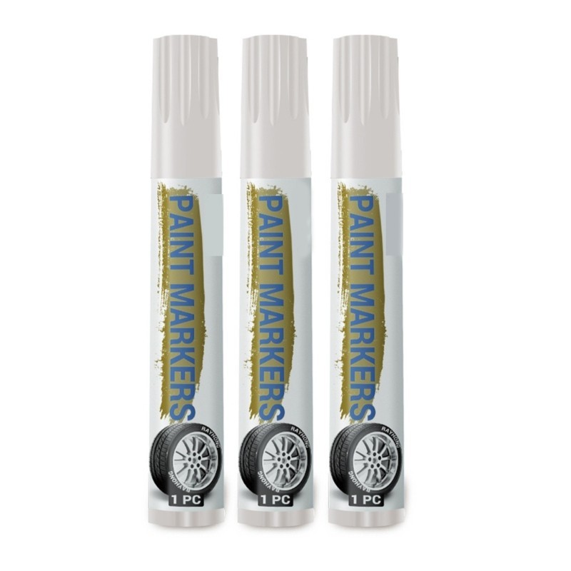 HO 3 Peças Caneta De Pintura Para Pneus De Carro Canetas De Tinta Branca Marcador De Pneu À Prova D'água Com Letras
