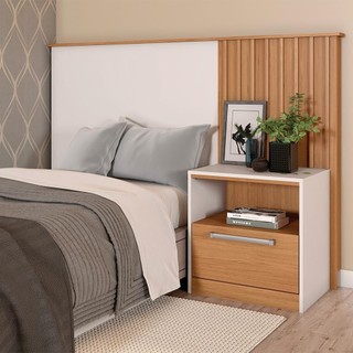 Cabeceira Para Cama De Solteiro Marrom Oberon Caemmun em Oferta na Shopee