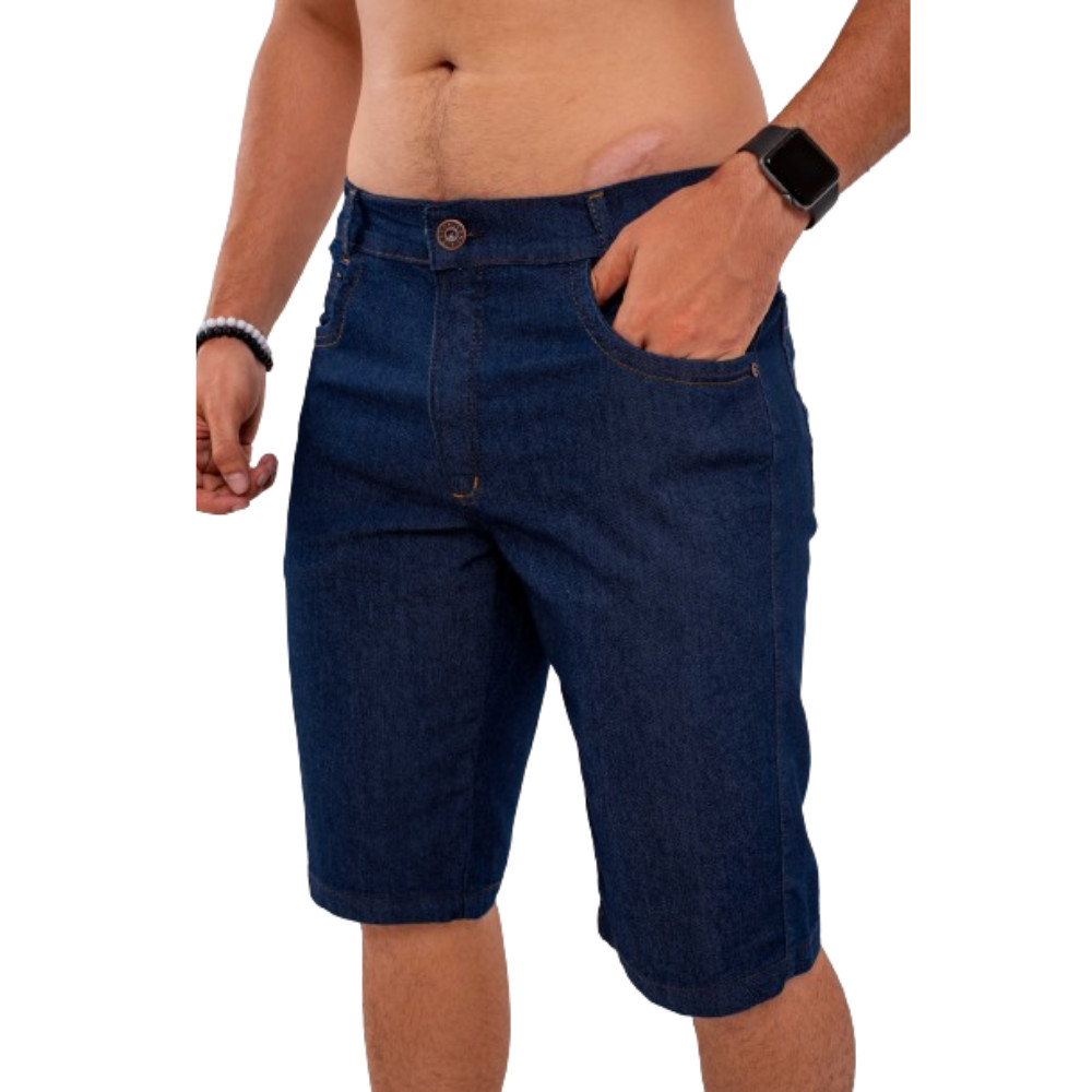 Bermuda Masculina  Short Jeans Elastano