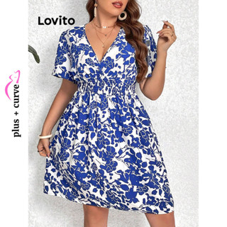 Lovito Vestido Feminino Plus Size Curve Boho Floral Com Bata LBL08454