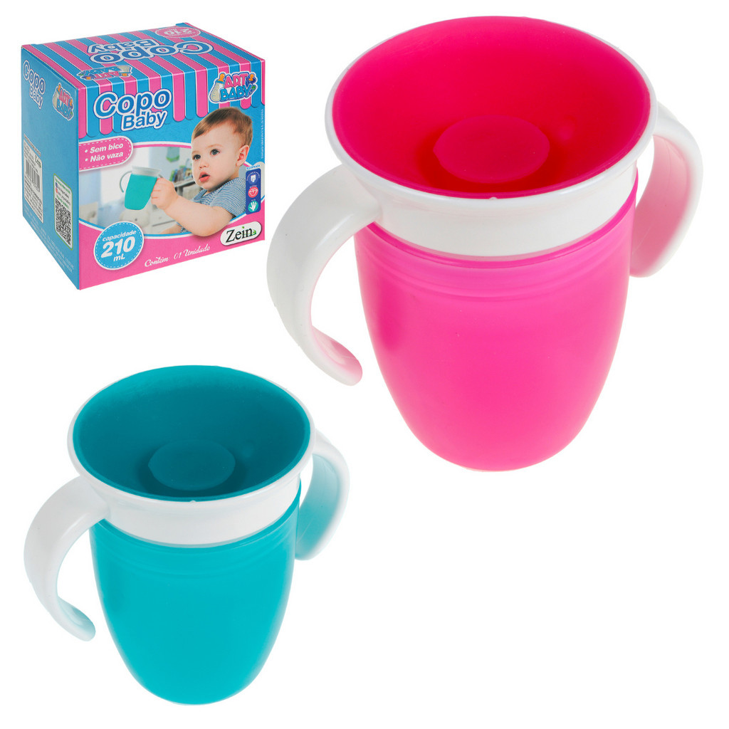 Copo De Transição Treinamento Bebê Infantil 360° Antivazamento Com Alça Sem Bico em Oferta na Shopee