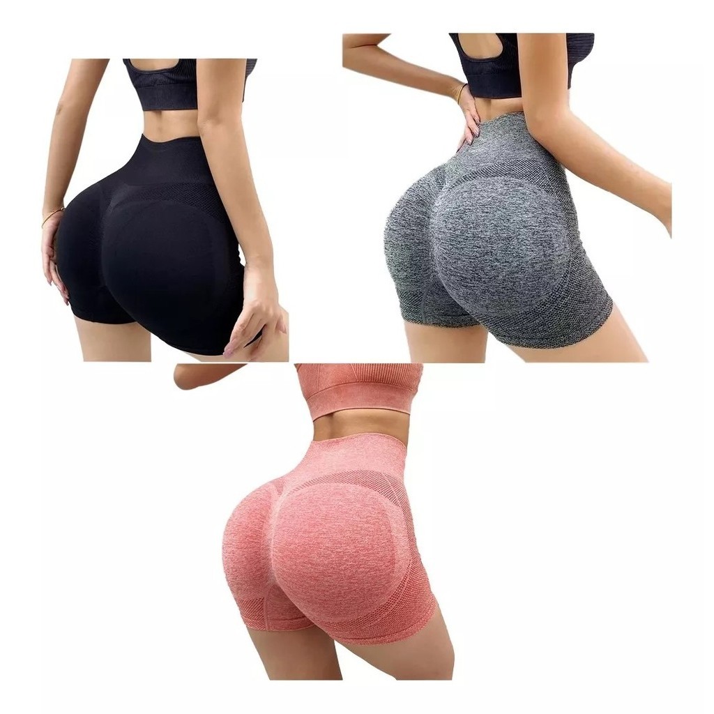 Short Legging Academia Feminino Levanta Bumbum Sem Costura Cintura Alta Esportivo Treino DKL