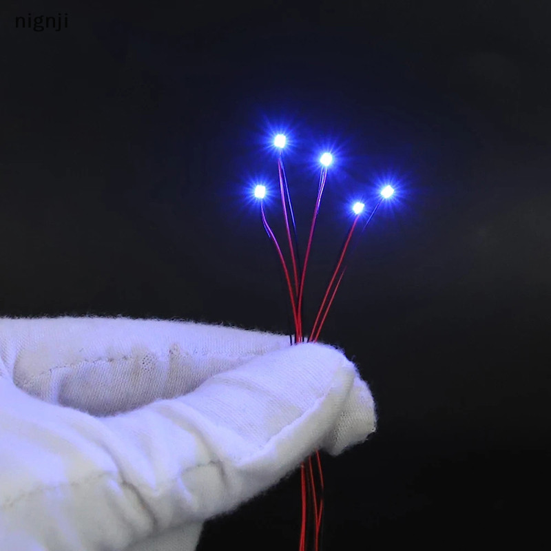 Nignji 10pcs/Lot 0402 0603 SMD Micro Led Com Fio Pré-Soldado Litz 20cm 3V Cenas Do Modelo Ferroviário BR