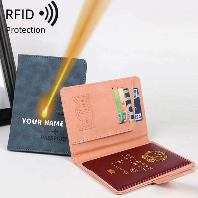 CEXIKA Capas Personalizadas RFID Passport Covers Holder Document Organizer Case Nome Gravado Carteira De Viagem Capa De Cartão | Etiqueta De Bagagem Presente De Despedida Natal
