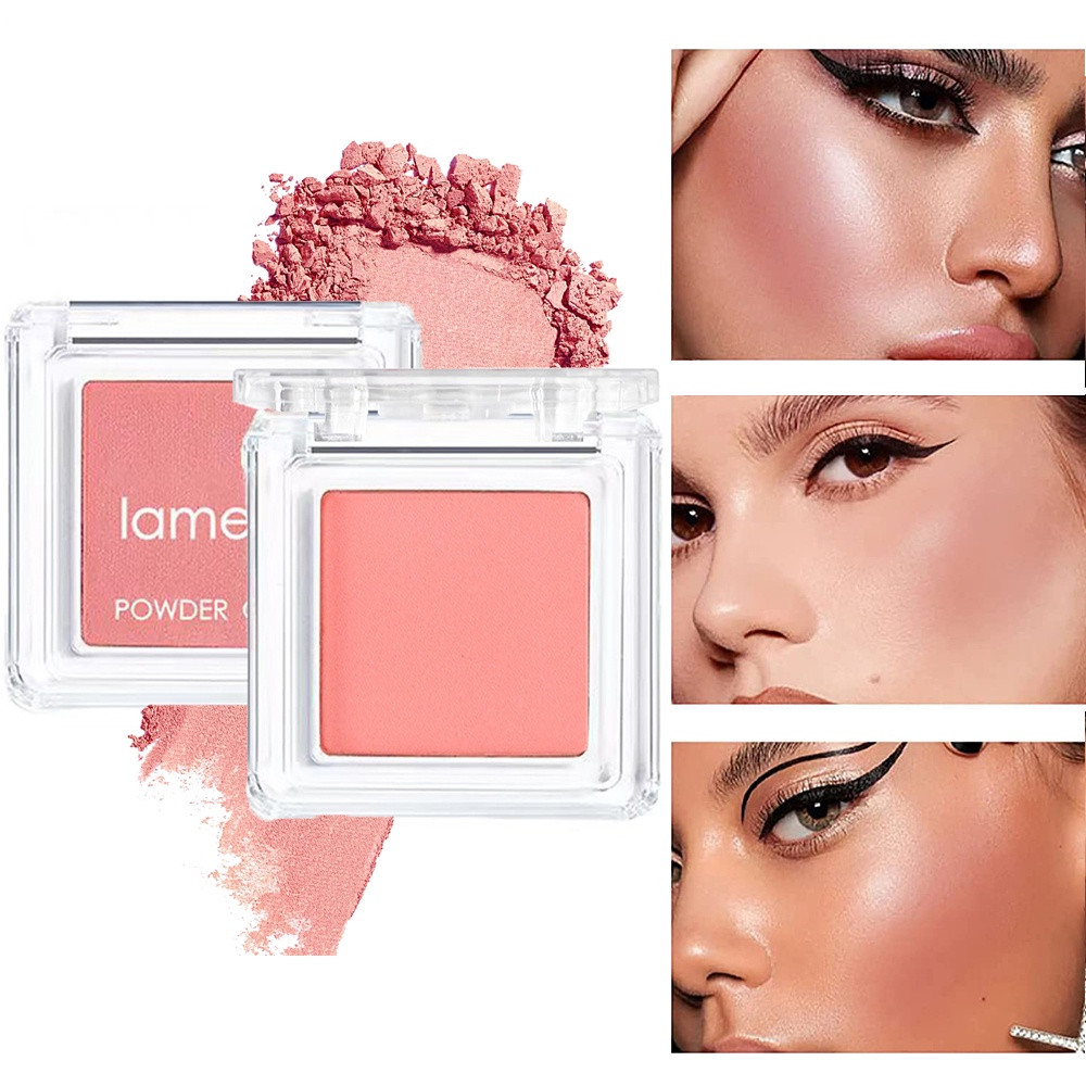 Paleta De Blush Em Pó De Alto Pigmento : Sombra E Iluminador À Prova D'água-Compacto De Fácil Aplicação Com Acabamento F