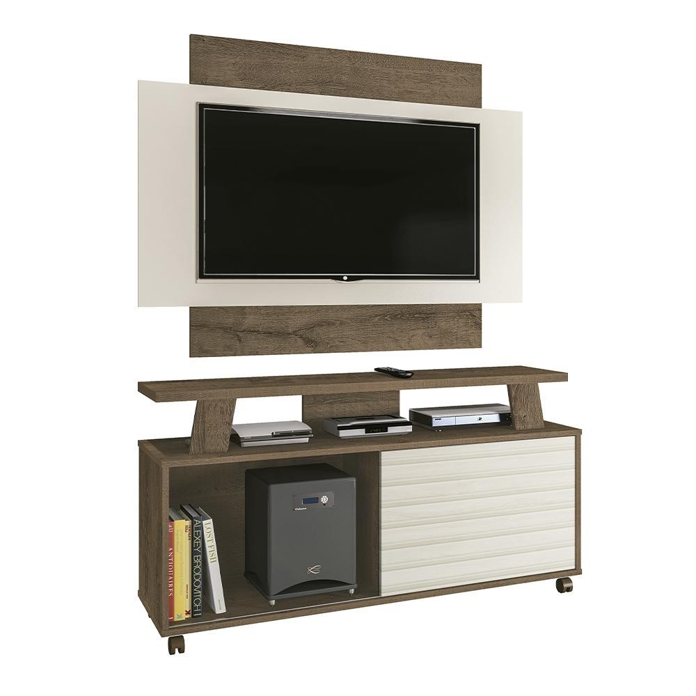 Conjunto Rack e Painel Rivera Sala para TV até 50 Polegadas