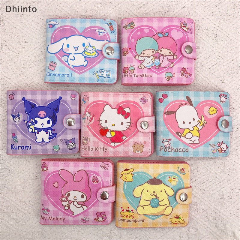 [Dhiint] Bolsa Fofa De Desenho Animado , Carteira De Couro Dobrada Para Meninas , Porta-Cartões De Identificação , Troca em Oferta na Shopee