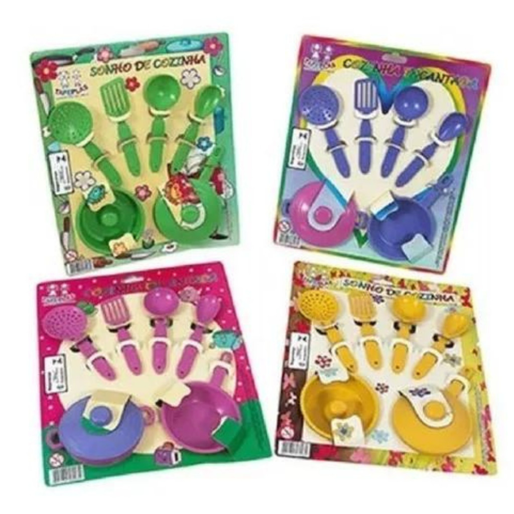 Kit 1, 2 OU 3 Sonho Minha Cozinha Hora Café Panelinha Talheres Brinquedos
