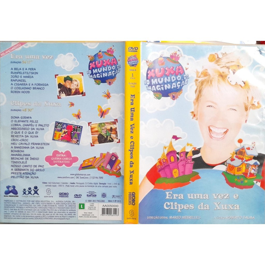 DVD Original Xuxa O Mundo Da Imaginação Era Uma vez Vol. 2 Clipes