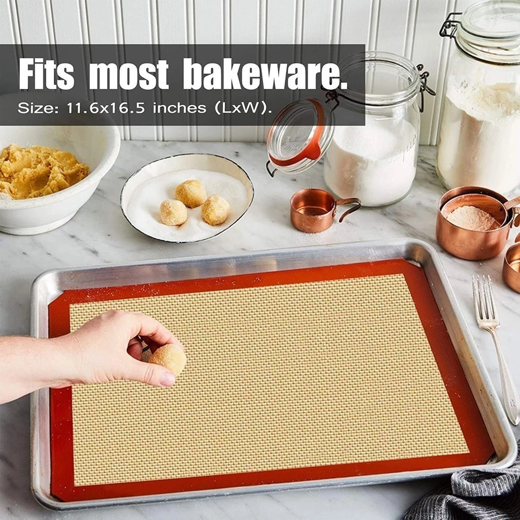 KIT Tapete De Silicone E Fibra De Vidro Culinário 42x30cm poder usar no forno casa