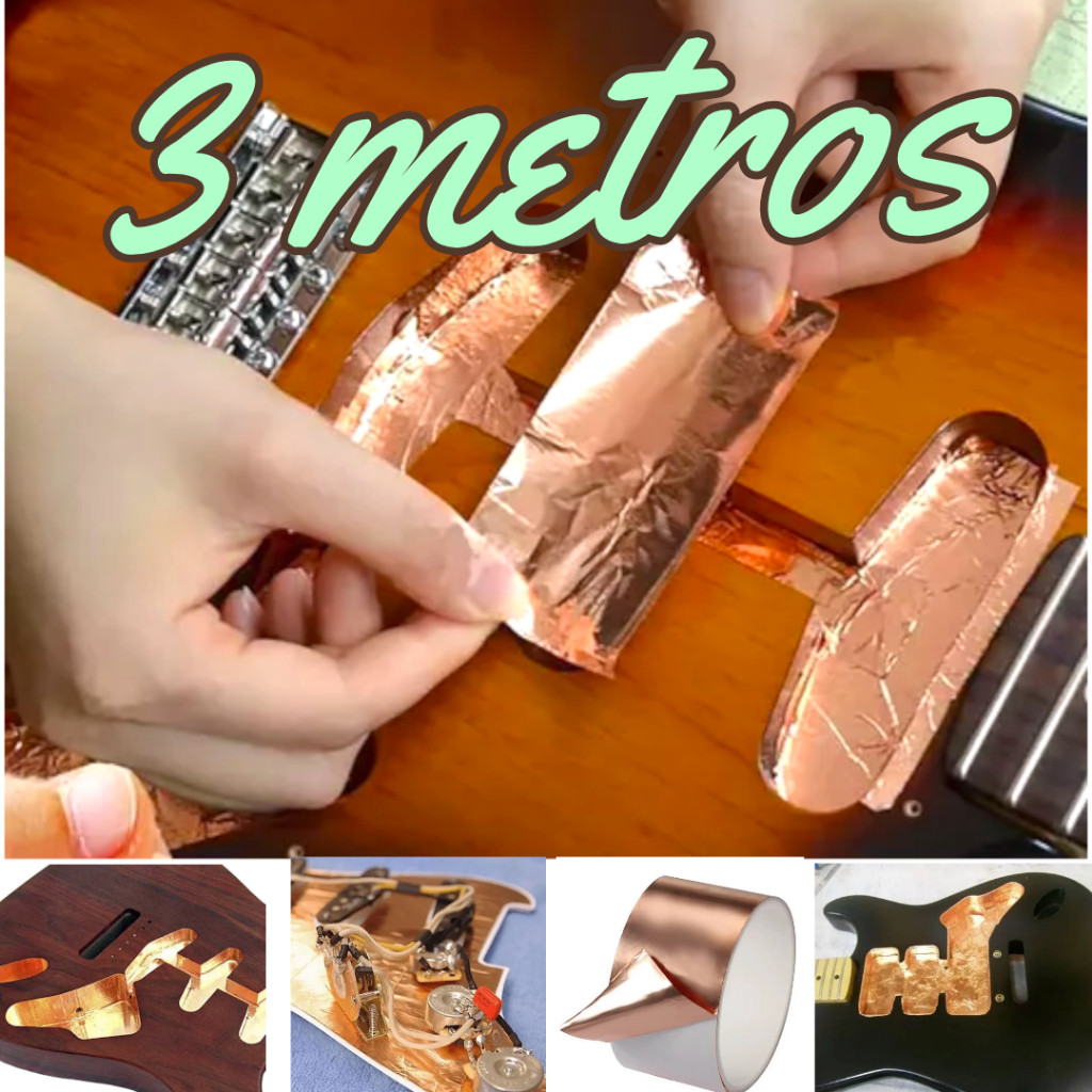 3 metros metro de Folha fita condutiva adesiva de cobre 50mm blindagem guitarra baixo aeromodelismo em Oferta na Shopee