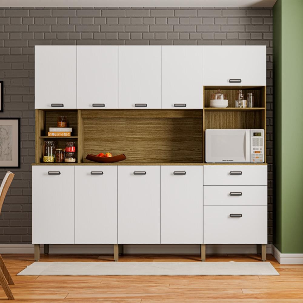 Cozinha Compacta Completa 10Portas 2Gavetas Balcão Onix Intense Kits Paraná em Oferta na Shopee