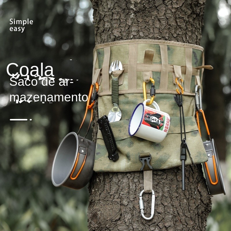 Koala acampamento ao ar livre portátil ferramenta pendurado saco de armazenamento de talheres