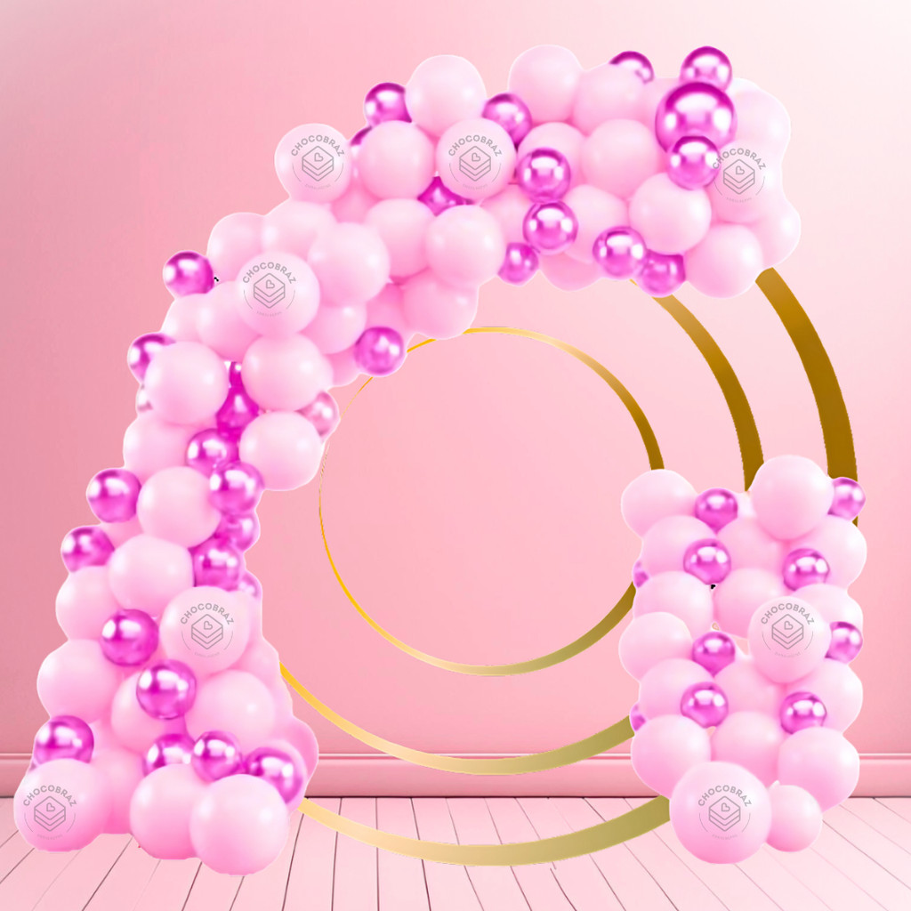 Kit 50 Balões ROSA CL  7”+ PINK  Metalizado 5” - Balão Bexiga Liso/Cromado Para Festas KIT53 em Oferta na Shopee