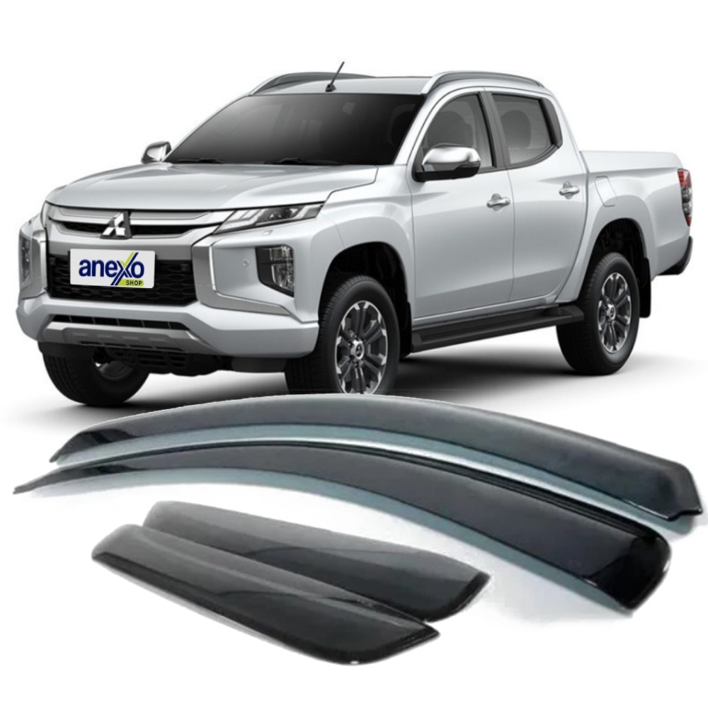 Calha de Chuva Mitsubishi L200 Triton Sport 2021 a 2025 Ecoflex 13.012A Defletor Janela Kit