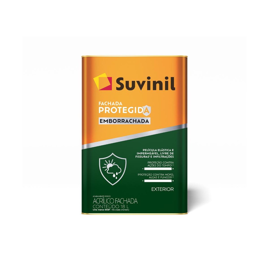 Tinta Emborrachada Suvinil 18L Branco Neve Fachada Protegida