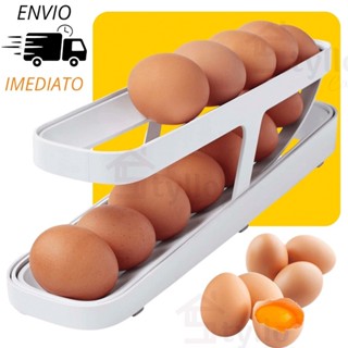 Porta Ovo de 2 Andares Organizador de Geladeira Automático Para Ovos