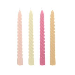 4 Velas Wolff Espiral de Parafina 2cm x 2cm x 24,5cm