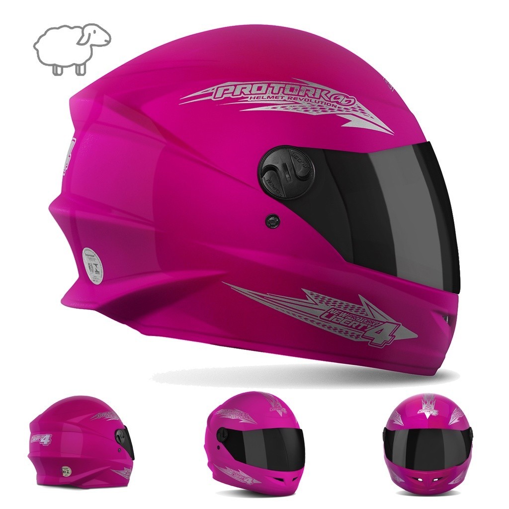 Capacete Fechado Pro Tork New Liberty Four 4 Feminino Masculino com Viseira Escura Fumê ou Cristal