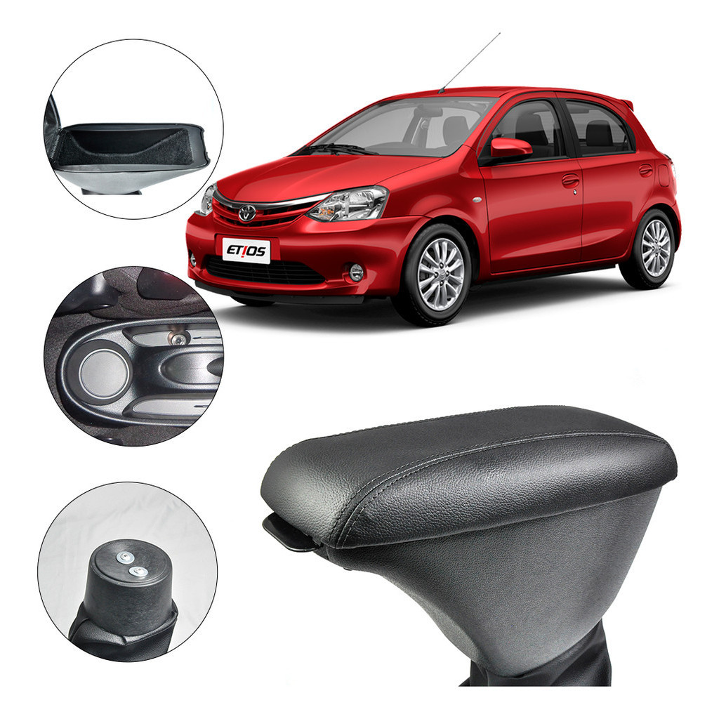 Apoio De Braço Encosto Etios 2010/2023 Couro Cinza